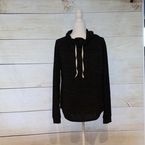Cowl Neck Light Sweatshirt in Charcoal